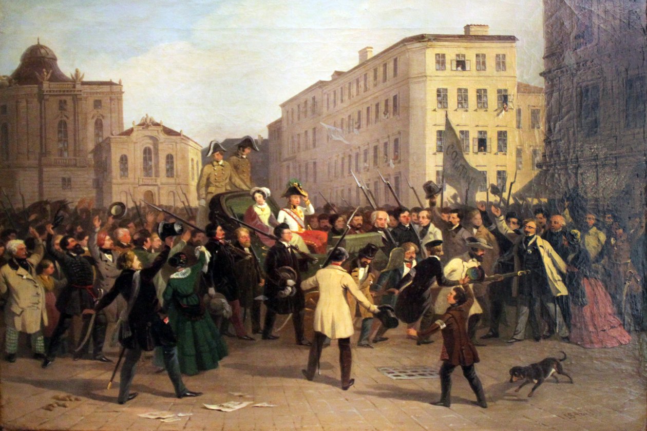 Keisari Ferdinandin ajo, 15. maaliskuuta 1848 tekijältä Johann Nepomuk Hofel