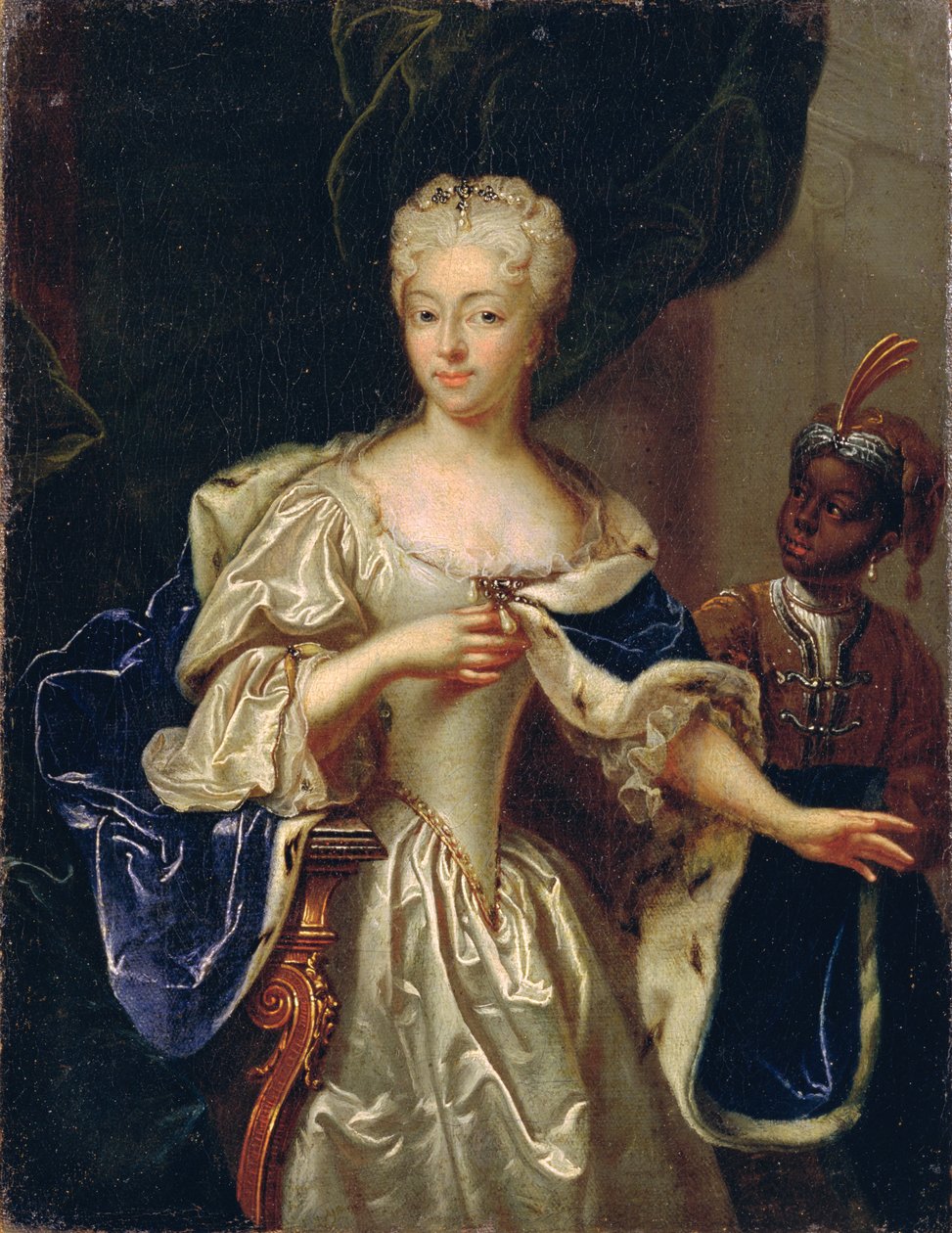 Brunswick-Luneburgin prinsessa Charlotten muotokuva, 1728 (katso pari kohdasta 347496) tekijältä Johann Paul Luedden