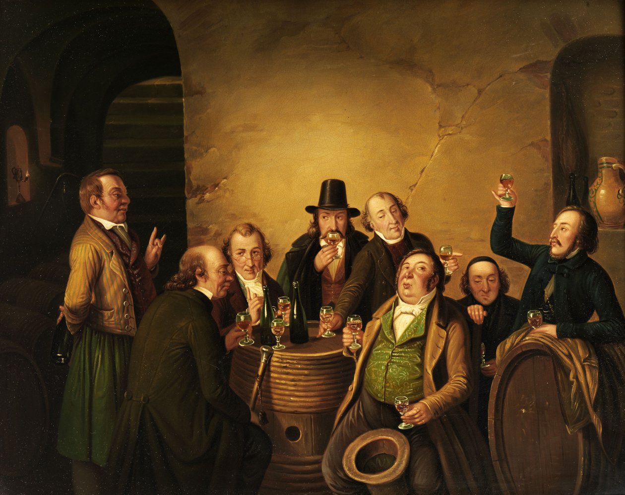 Die Weinprobe tekijältä Johann Peter Hasenclever