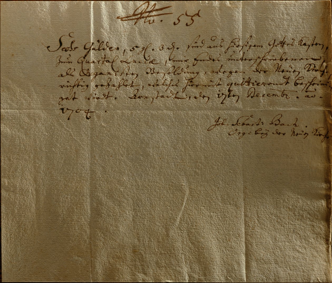 Palkkakuitti, 17. joulukuuta 1704 (kynä ja muste paperille) tekijältä Johann Sebastian Bach