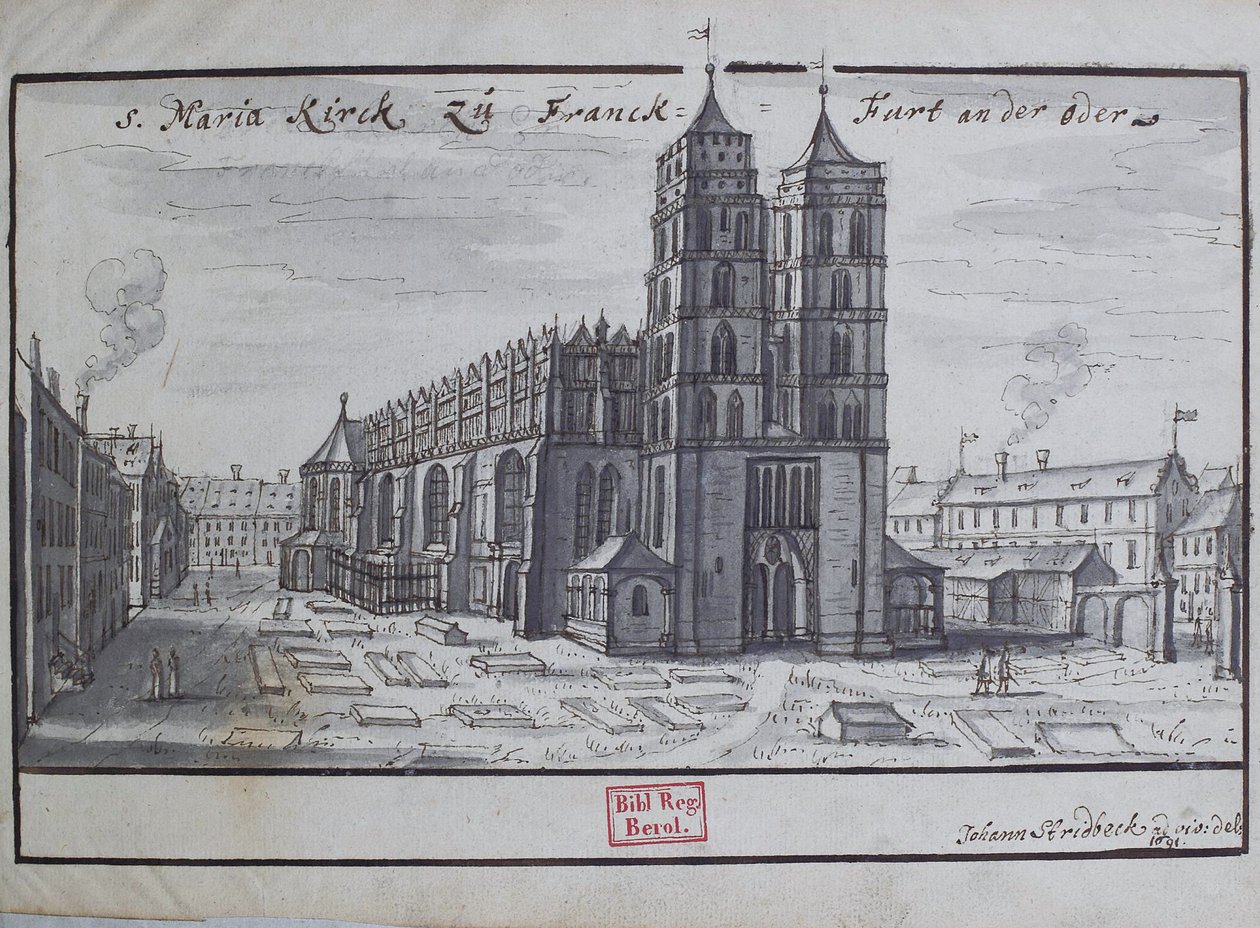 S. Maria Kirck zu Franck-Furt an der Oder. tekijältä Johann Stridbeck