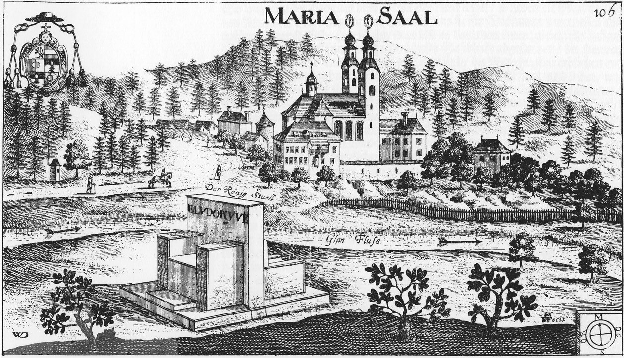 Maria Saalin linna Maria Saalissa / Kärnten / Itävalta / Euroopan unioni tekijältä Johann Weikhard von Valvasor