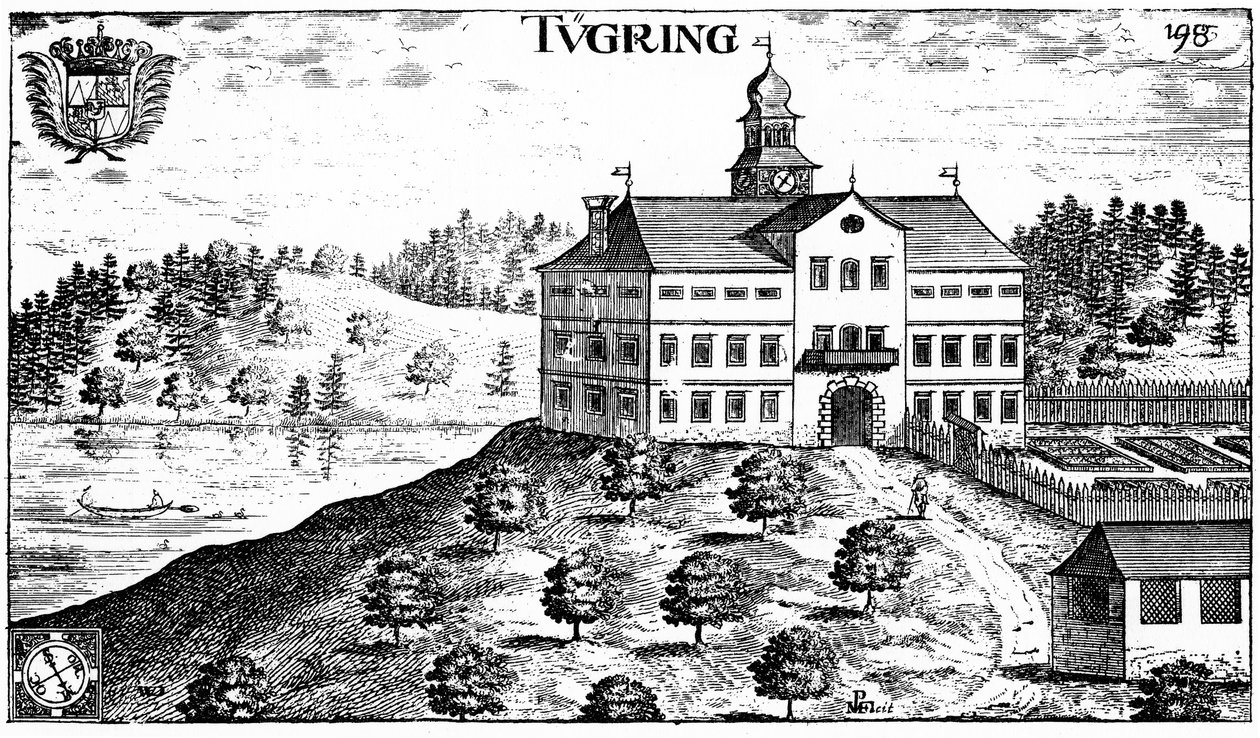 Schloss Tigring im Jahre 1680 paikassa Moosburg (Kärnten) tekijältä Johann Weikhard von Valvasor