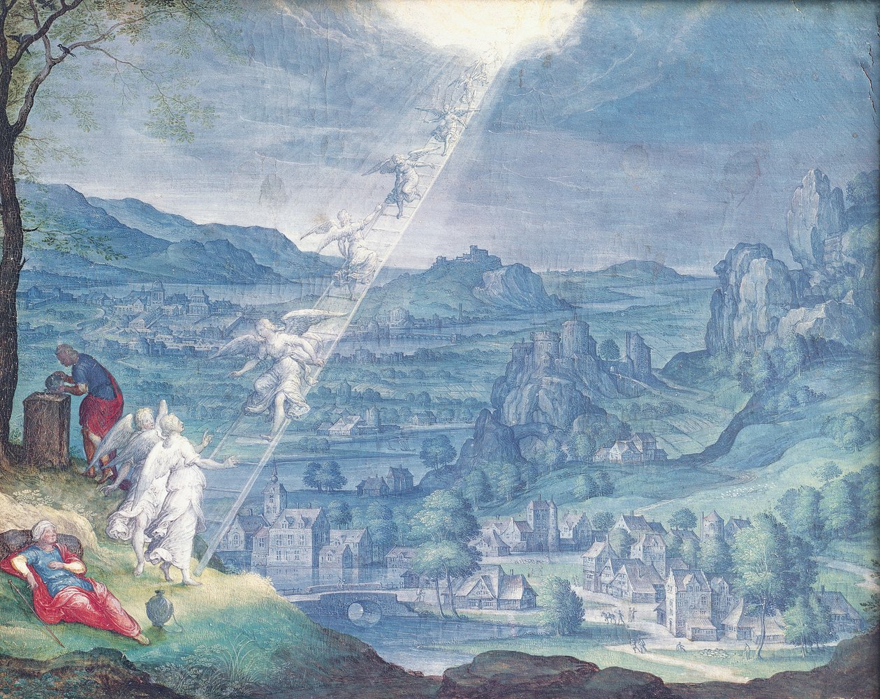 Jacobin unelma (tempera pergamentilla paneelissa) tekijältä Johann Wilhelm Baur