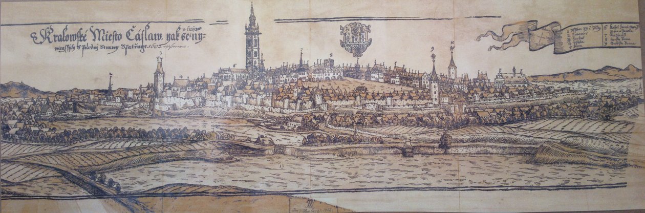 Veduta Čáslavi z roku 1602 tekijältä Johann Willenberger