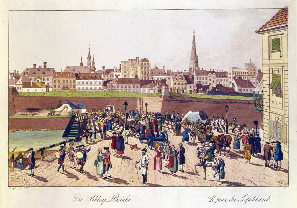 Leopoldstadtin silta, Wien, 1780 tekijältä Johann Ziegler