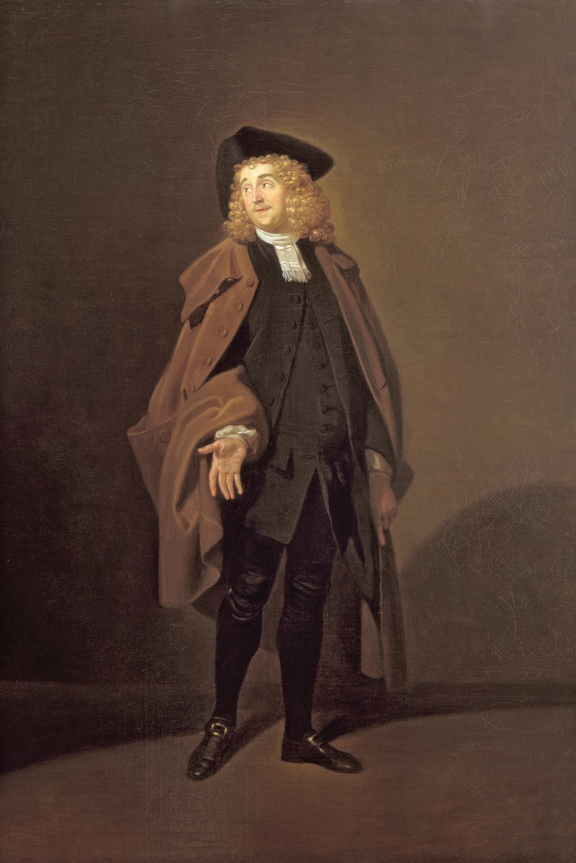 Muotokuva John Moodysta (n. 1712-1821) isä Foigardina Beaux Stratagemissa, George Farquhar (1678-1701) tekijältä Johan Joseph Zoffany