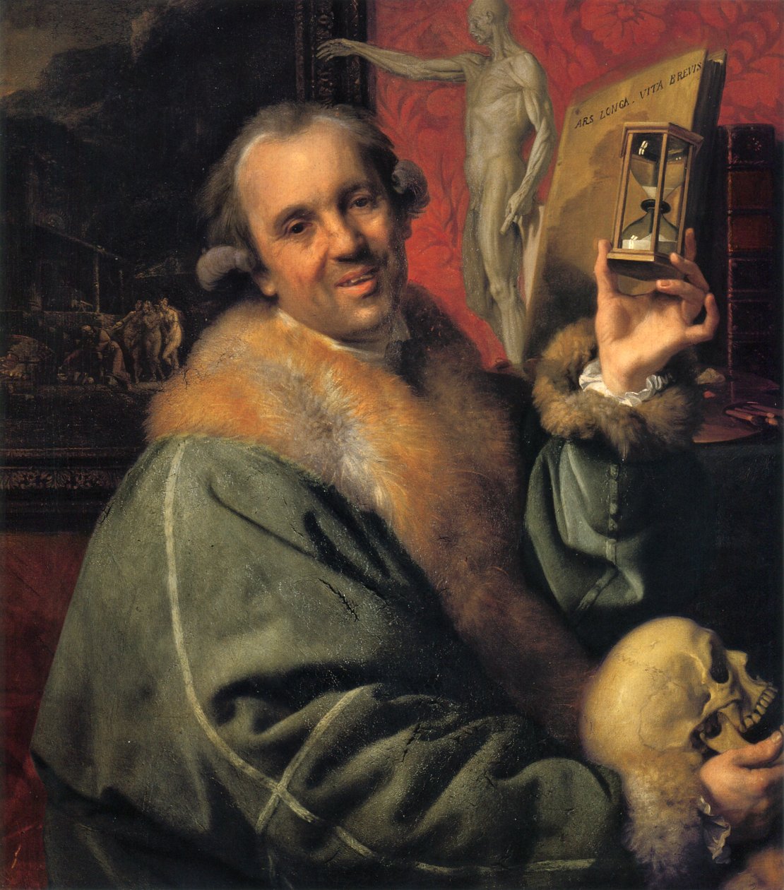 Omakuva (tiimalasilla ja kallolla) tekijältä Johan Joseph Zoffany
