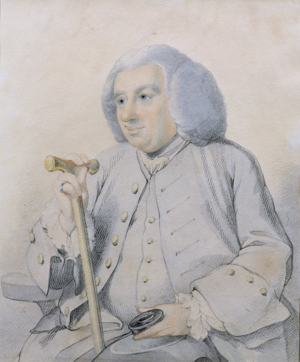 Luonnos pankin perustajan Andrew Drummondin (1688-1769) muotokuvasta, joka kaatui Cullodenissa. tekijältä Johan Joseph Zoffany