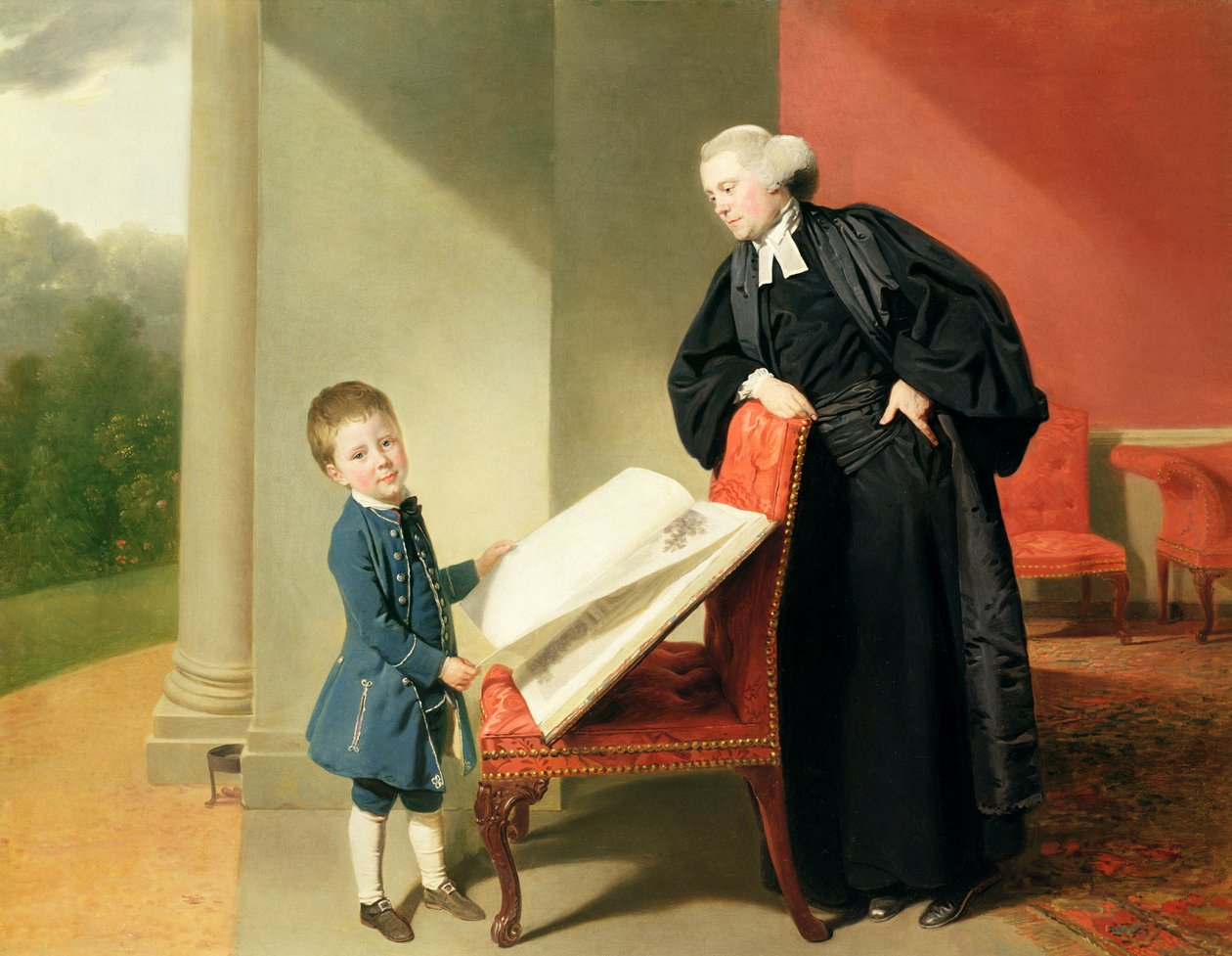 Pastori Randall Burroughes ja hänen poikansa Ellis, 1769 tekijältä Johan Joseph Zoffany