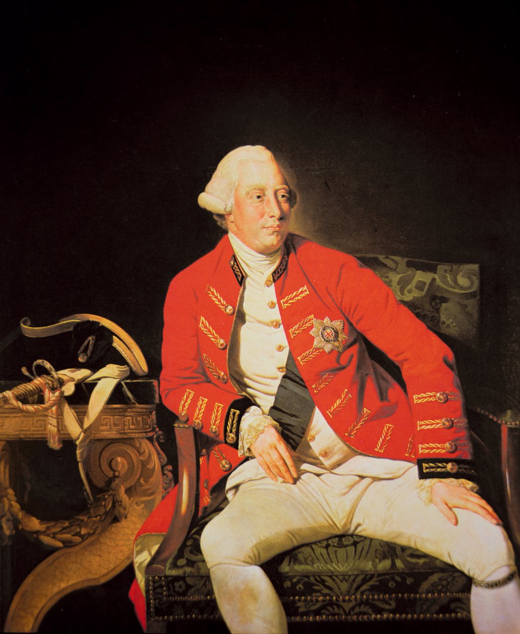 Yrjö III vuonna 1771 (värilitografia) tekijältä Johann (after) Zoffany
