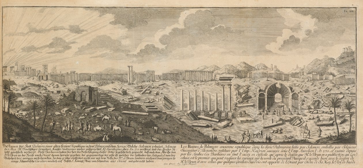 Palmyran, Syyrian muinaisen kaupungin, rauniot tekijältä Johann Adam Delsenbach