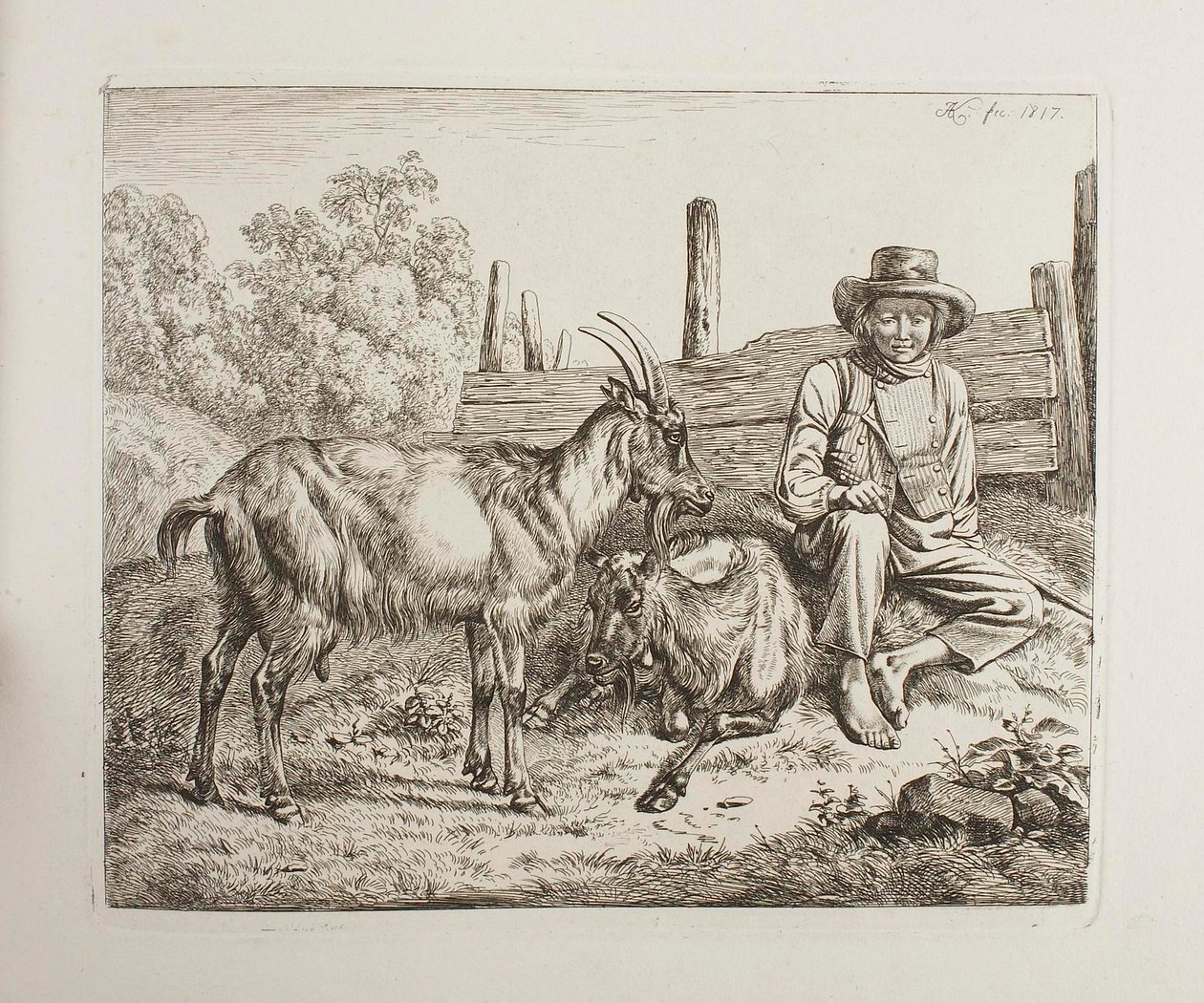 Paimen vuohien kanssa tekijältä Johann Adam Klein