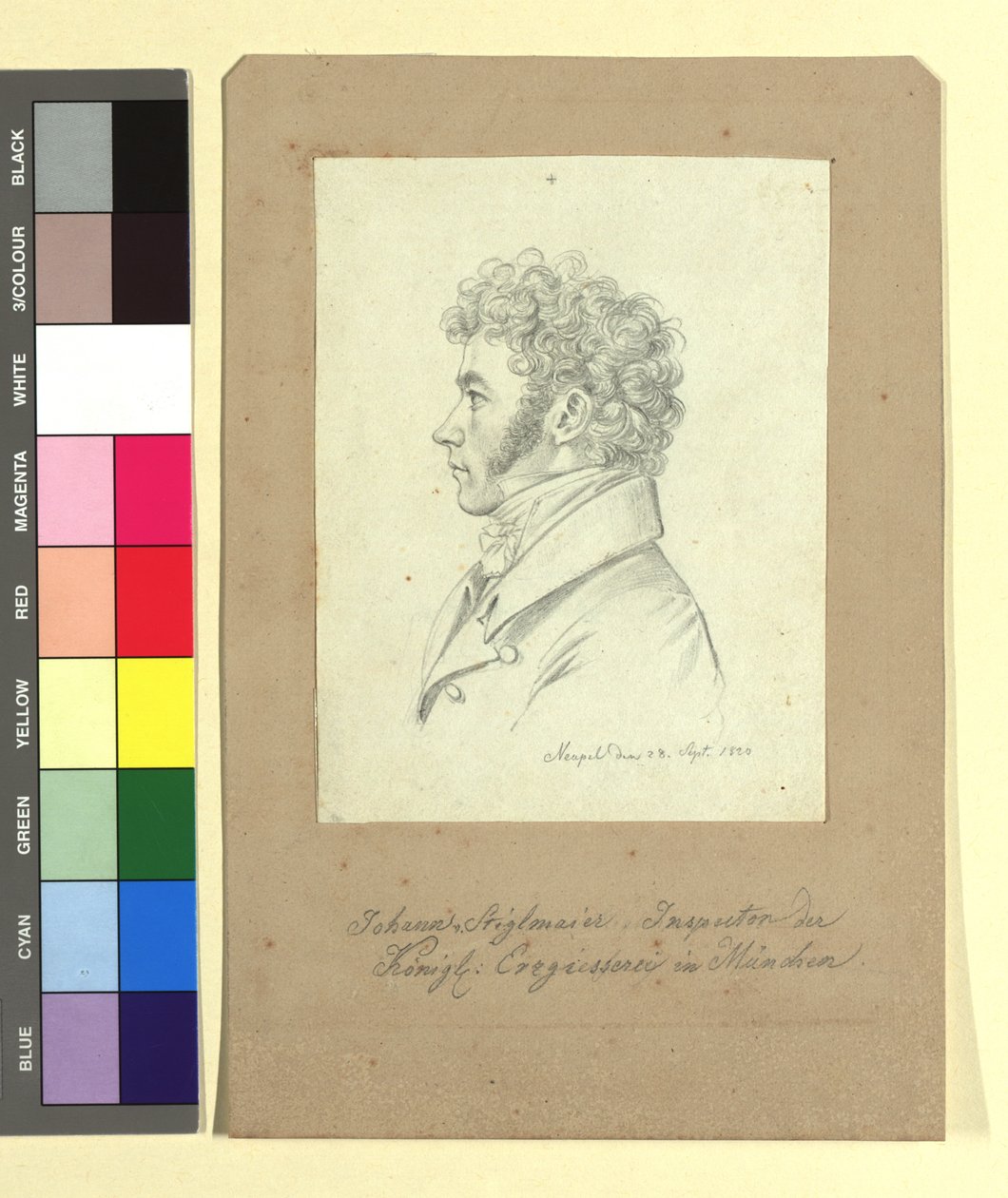 Johann Baptist Stiglmaier (1791-1844), pronssinvalaja, kuvanveistäjä, Münchenin kuninkaallisen valimon tarkastaja tekijältä Johann Adam Klein