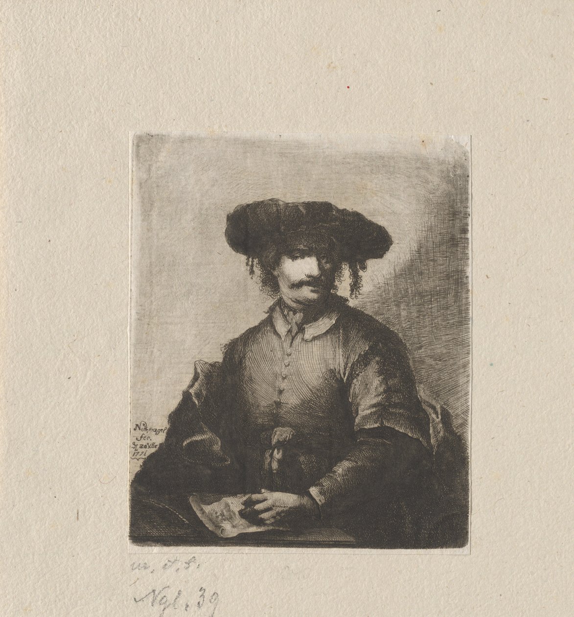 Omakuva tekijältä Johann Andreas Benjamin Nothnagel, in the manner of Rembrandt van Rijn