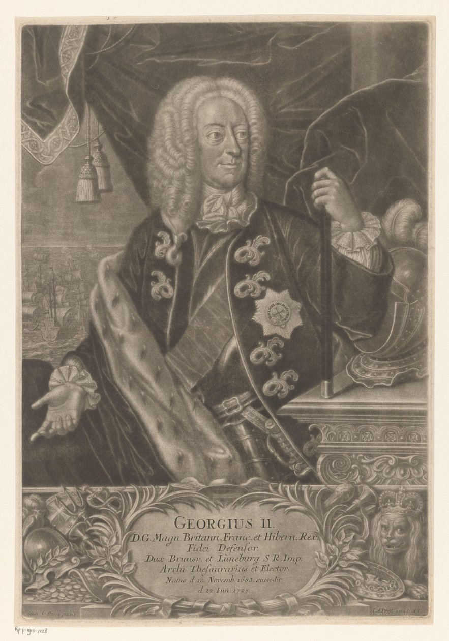 Ison-Britannian kuninkaan George II:n muotokuva tekijältä Johann Andreas Pfeffel (der Jüngere) (possibly)