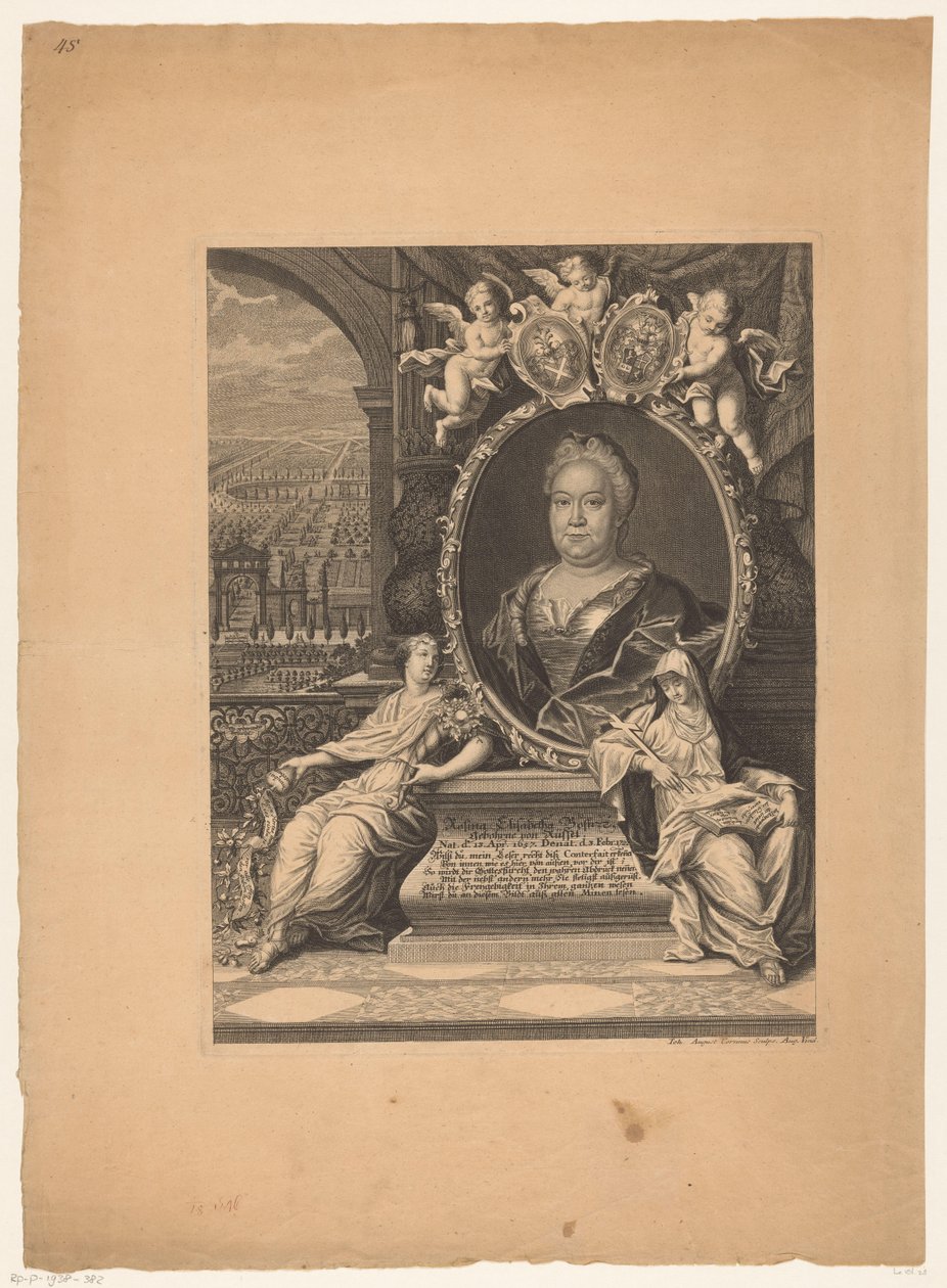 Portret van Rosina Elisabeth Bose tekijältä Johann August Corvinus