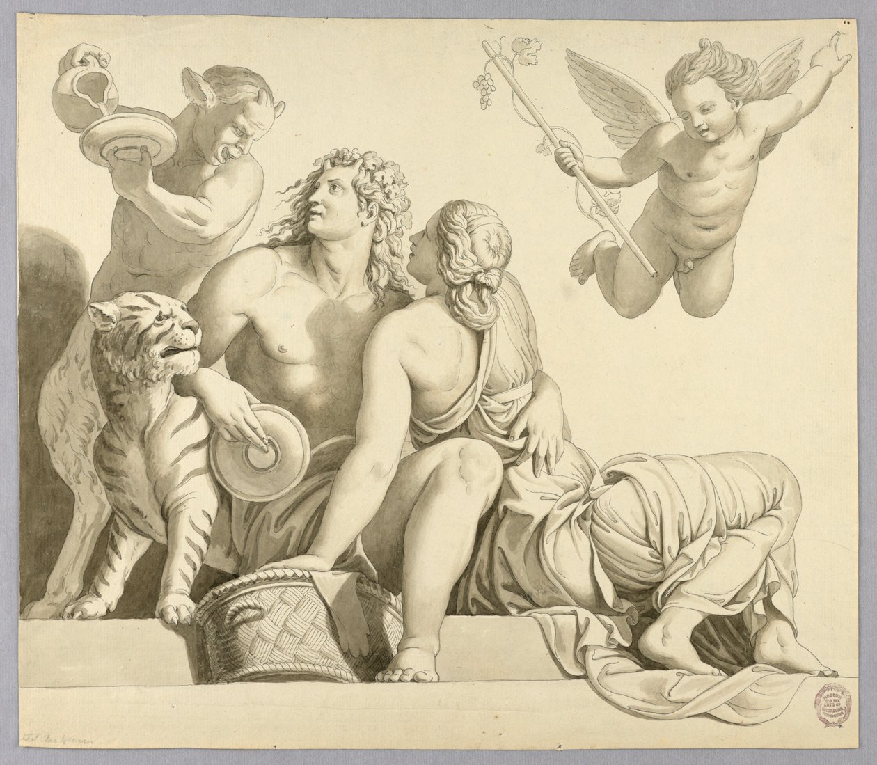 Dionysos ja Ariadne tekijältä Johann August Nahl the Younger