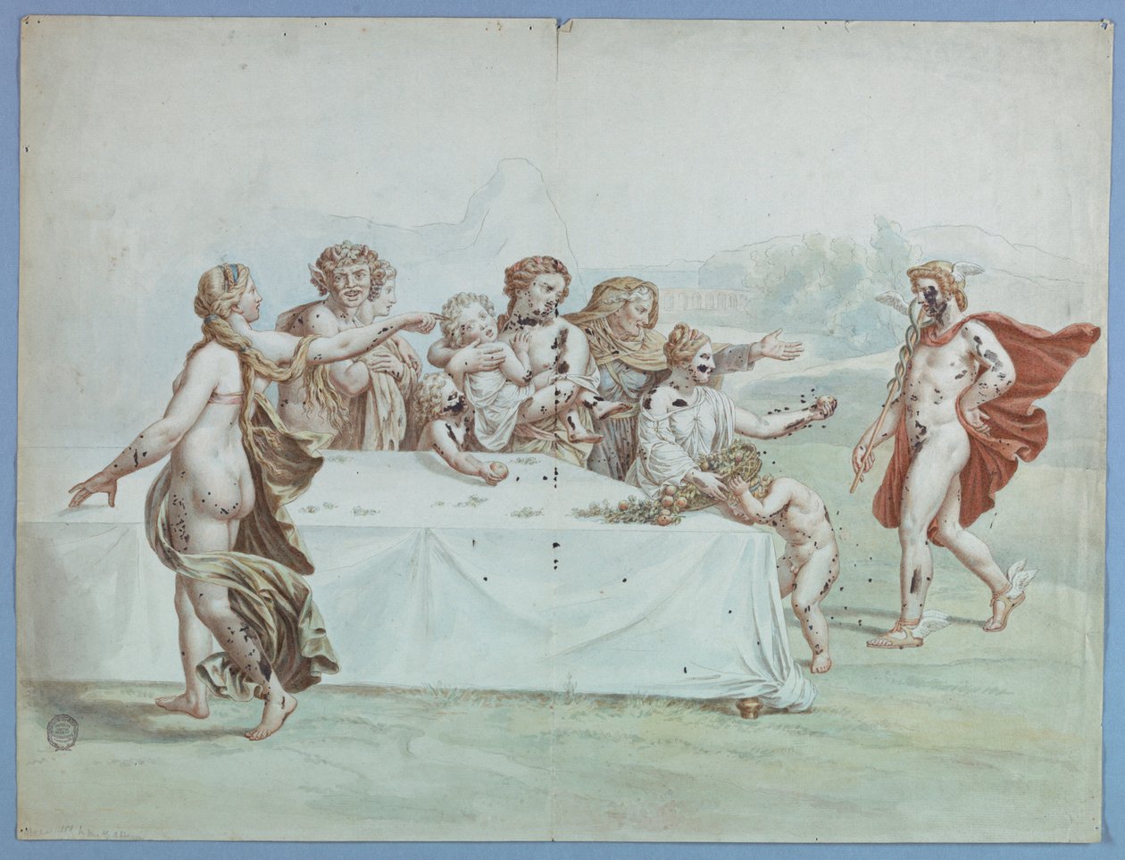 Hermes Hesperidien puutarhassa tekijältä Johann August Nahl the Younger