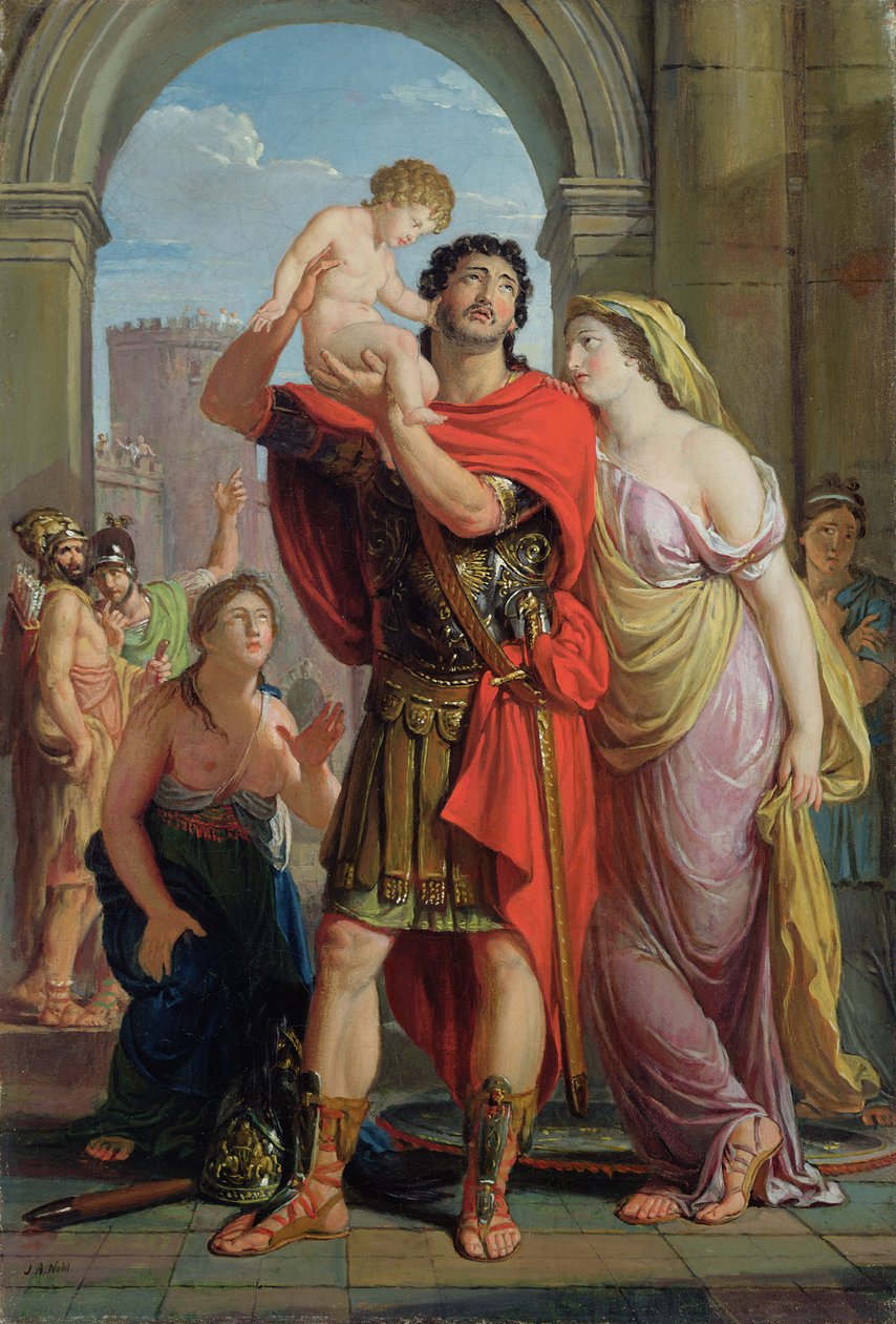 Hectorin lähtö, 1814-16 tekijältä Johann August Nahl the Younger