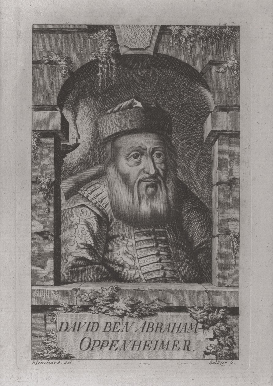 Prahan päärabbin David Oppenheimin muotokuva 1664-1736, 1773 tekijältä Johann Balzer