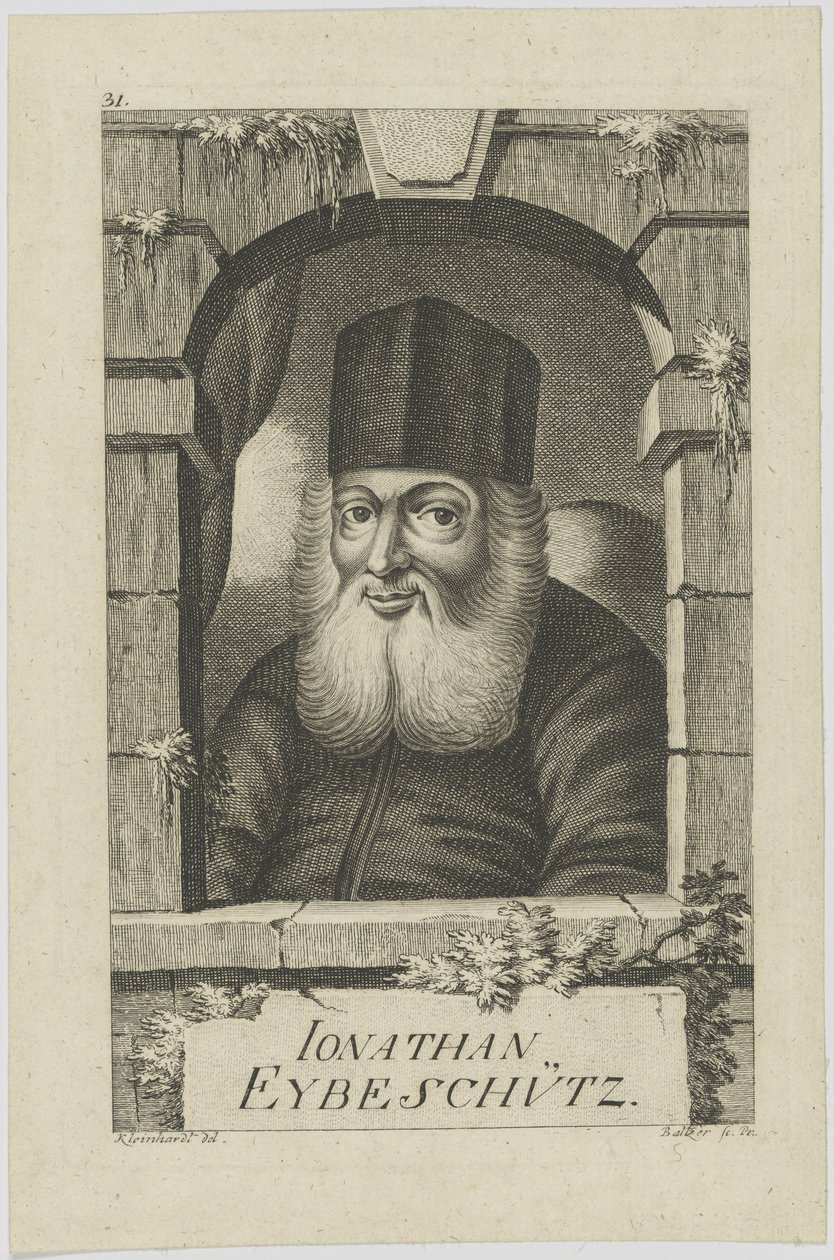 Jonathan ben Nathan Eybeschützin muotokuva 1690-1764, 1772. tekijältä Johann Balzer