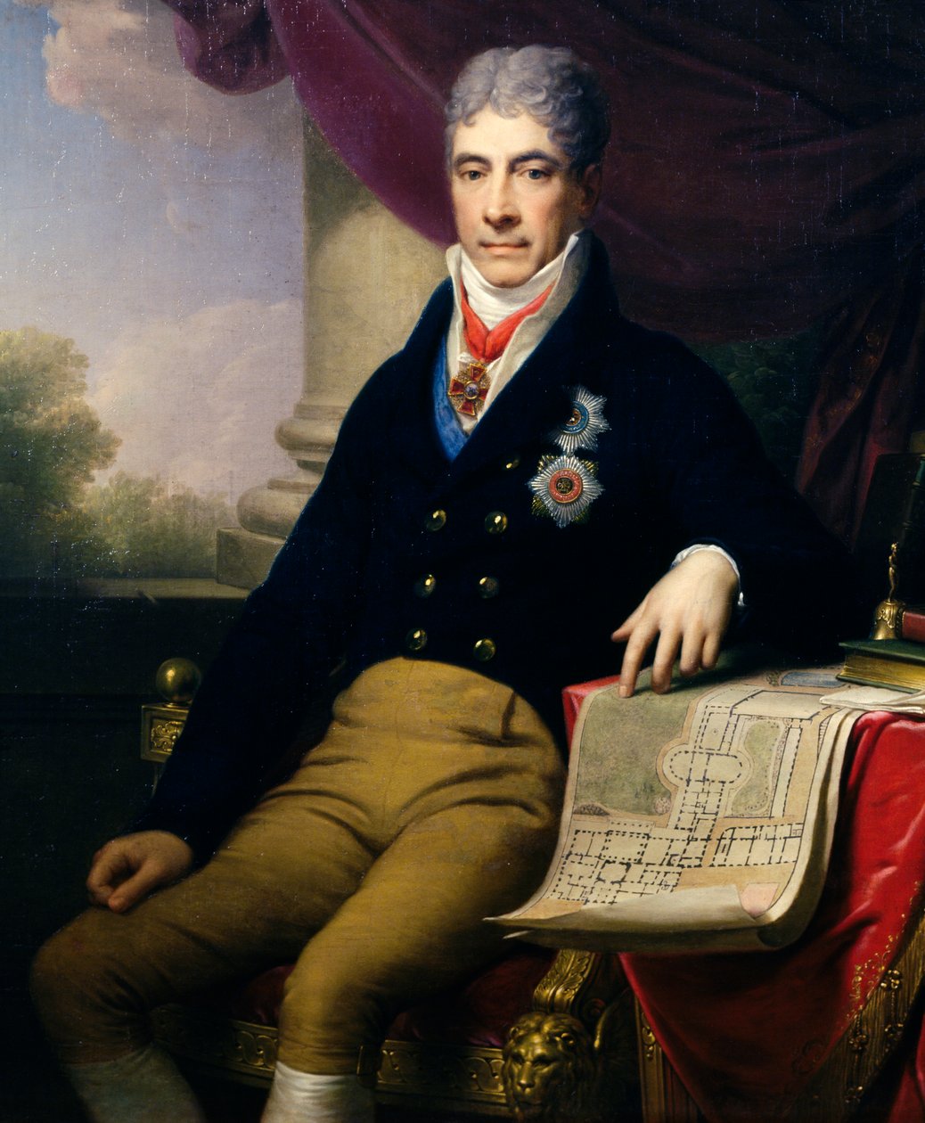 Andrei Razumovski Kirillovitšin (1752-1836) muotokuva Venäjän diplomaatista, tsaarin Wienin-suurlähettilästä; noin 1810 tekijältä Johann Baptist II Lampi