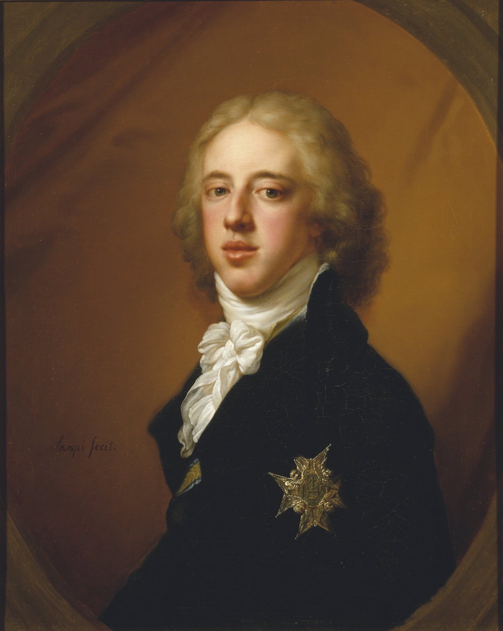Gustave IV Adolphe de Suede - Muotokuva Kustaa IV Adolfista Ruotsista (1778-1837), Lampi, Johann-Baptist von, Vanhin (1751-1830). Öljy kankaalle. Mitat: 19,4x14,2 cm. Tukholman kansallismuseo tekijältä Johann Baptist I Lampi