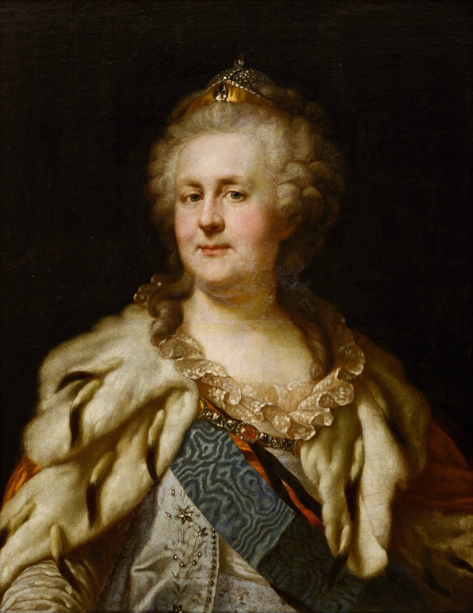 Muotokuva keisarinna Katariina II:sta (1729-1796) par Lampi, Johann-Baptist von, Vanhin (1751-1830). Öljy kankaalle tekijältä Johann Baptist I Lampi