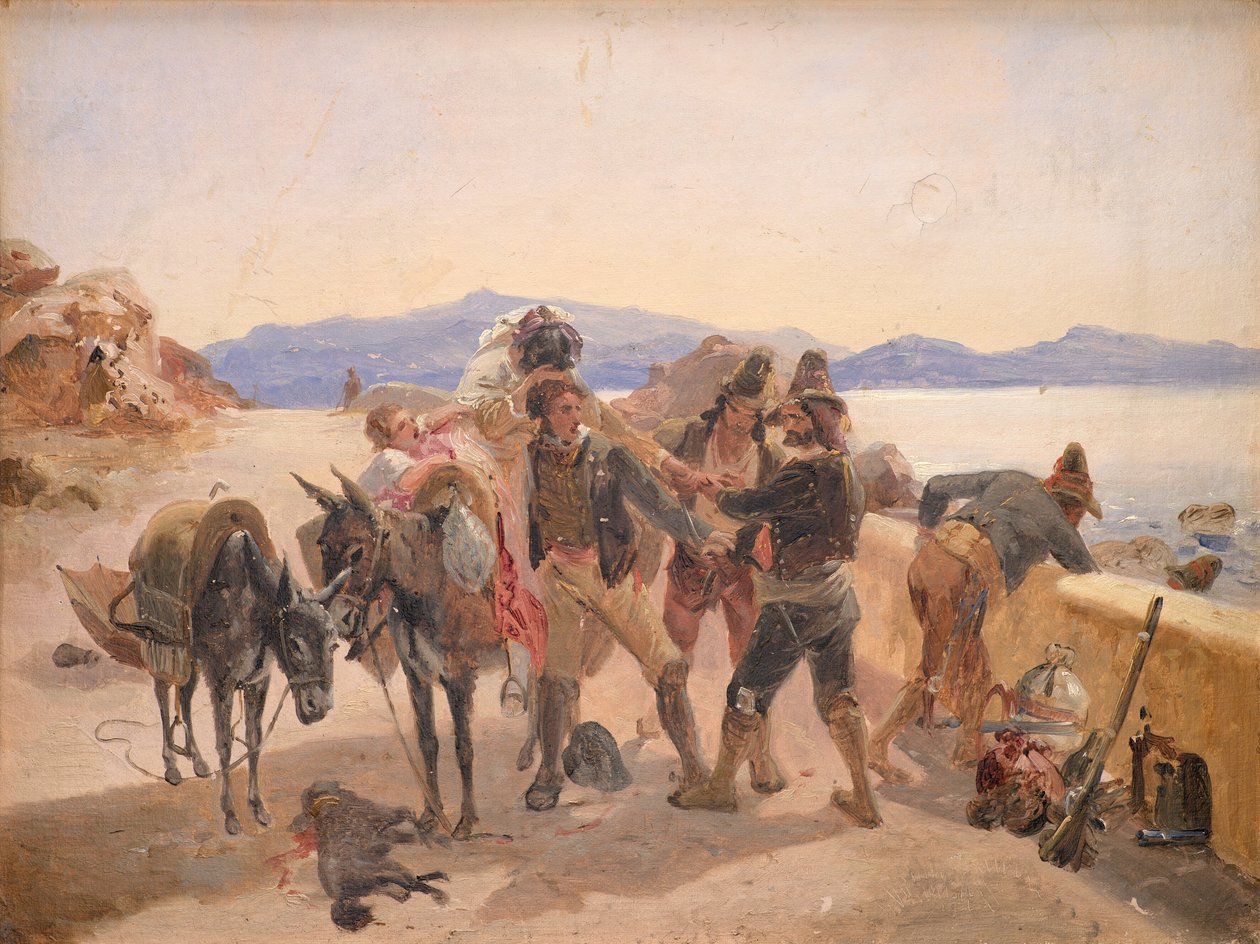 Ryöstäjät hyökkäävät matkustajiin tekijältä Johann Baptist Kirner