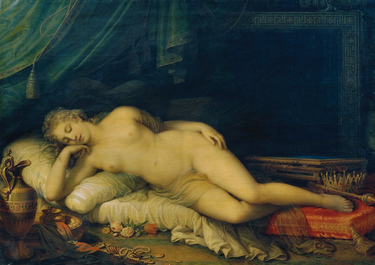 Venus nukkuu sohvalla tekijältä Johann Baptist Lampi d. J.