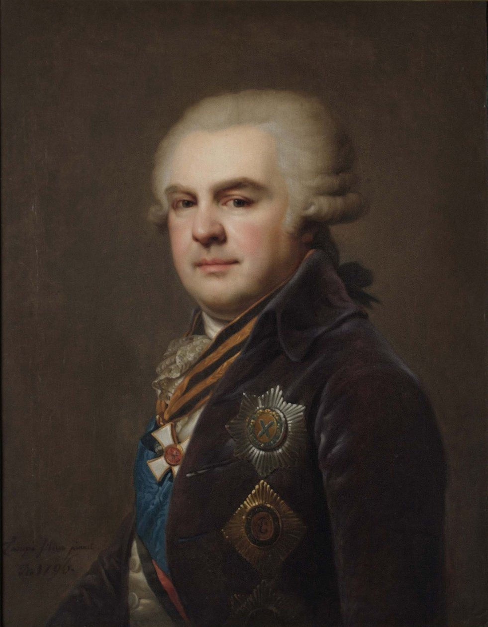 Kreivi Aleksanteri Nikolajevitš Samoilovin muotokuva 1744-1814, 1796 tekijältä Johann Baptist Lampi the Younger