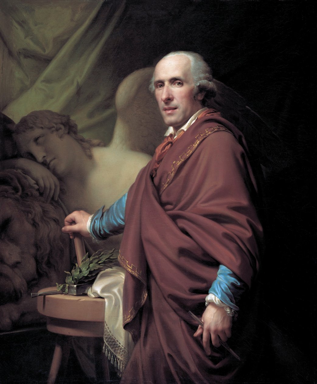 Kuvanveistäjä Antonio Canovan muotokuva 1757-1822, 1806. tekijältä Johann Baptist Lampi the Younger