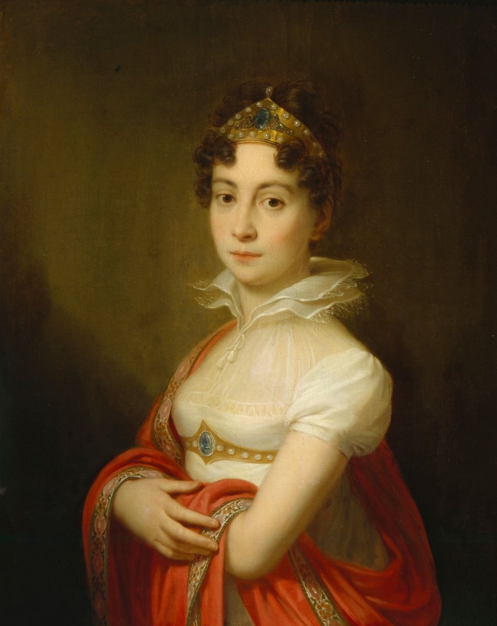 "Keisarinna Maria Ludovican (1787-1816) nuoruuskuva diademin kanssa" tekijältä Johann Baptist von Lampi the Elder