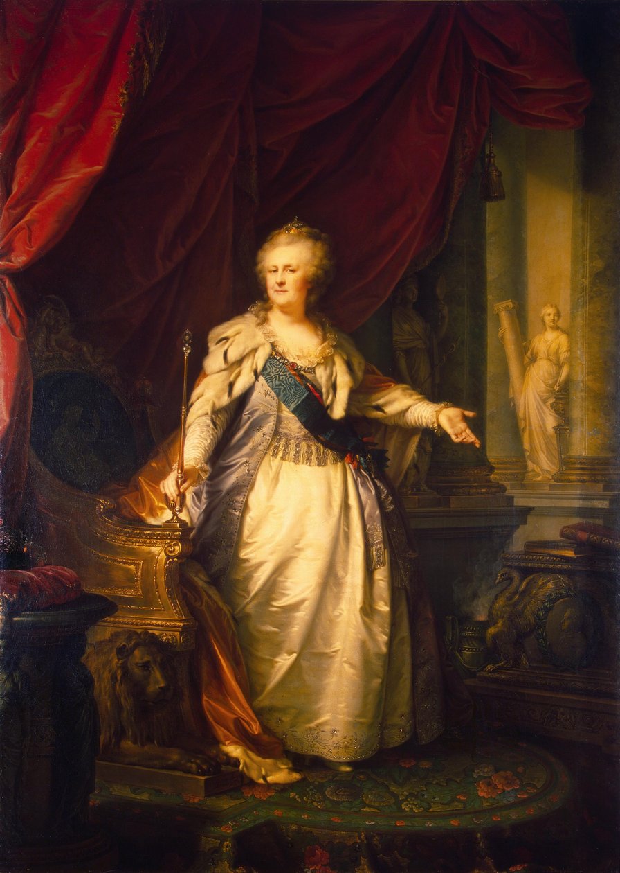 Keisarinna Katariina II:n muotokuva. tekijältä Johann Baptist von Lampi the Elder