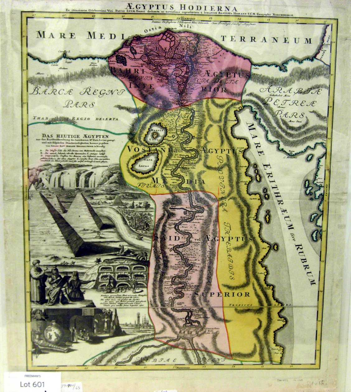 Moderni Egypti, Egyptin kartta, n. 1720 tekijältä Johann Baptista Homann