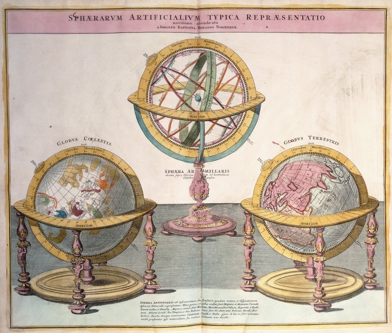 Maailman vinjetit Grosser Atlasista, 1725 tekijältä Johann Baptista Homann
