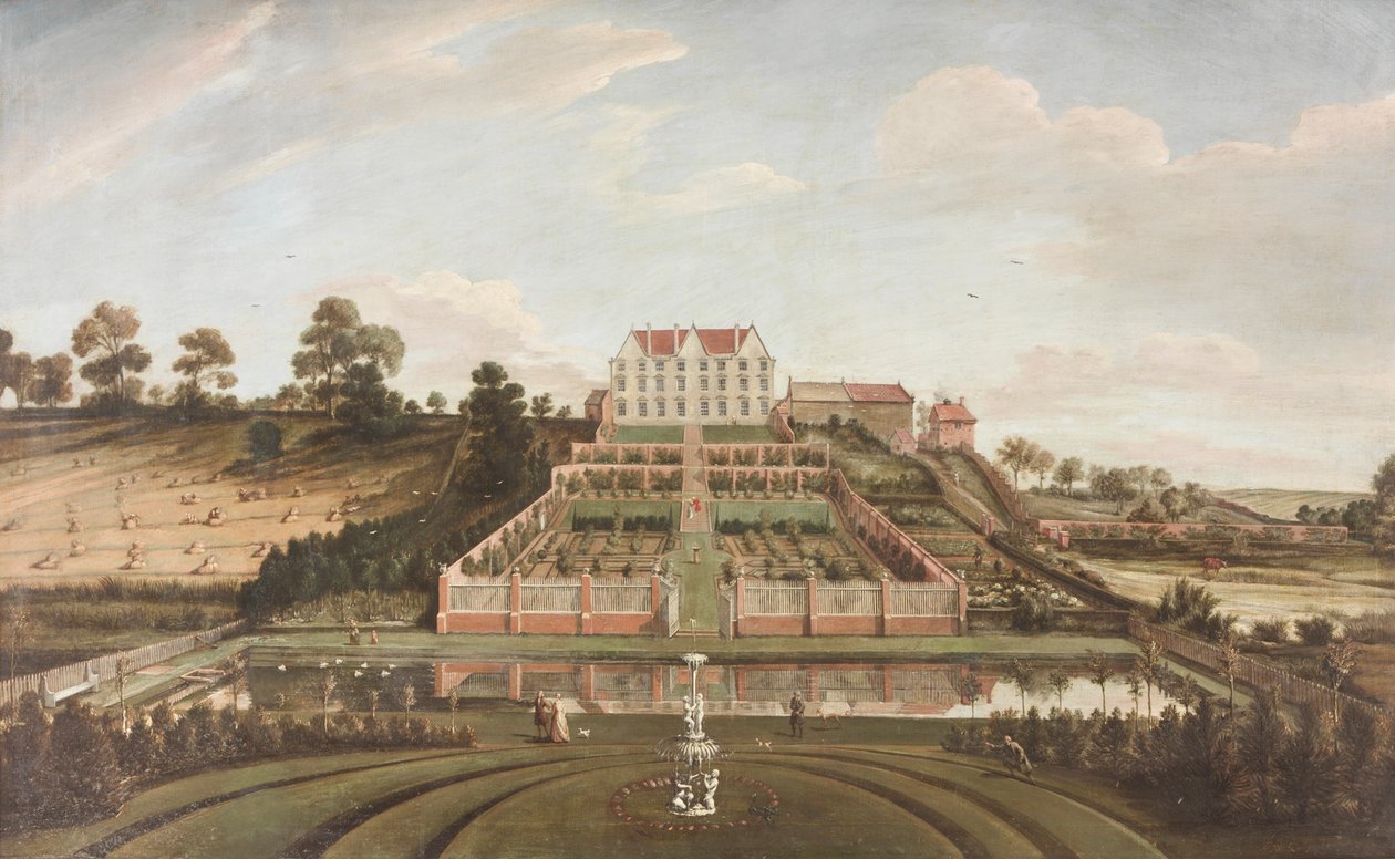 Hollantilainen kartano puutarhalla, 1730 tekijältä Johann Baptiste Bouttats