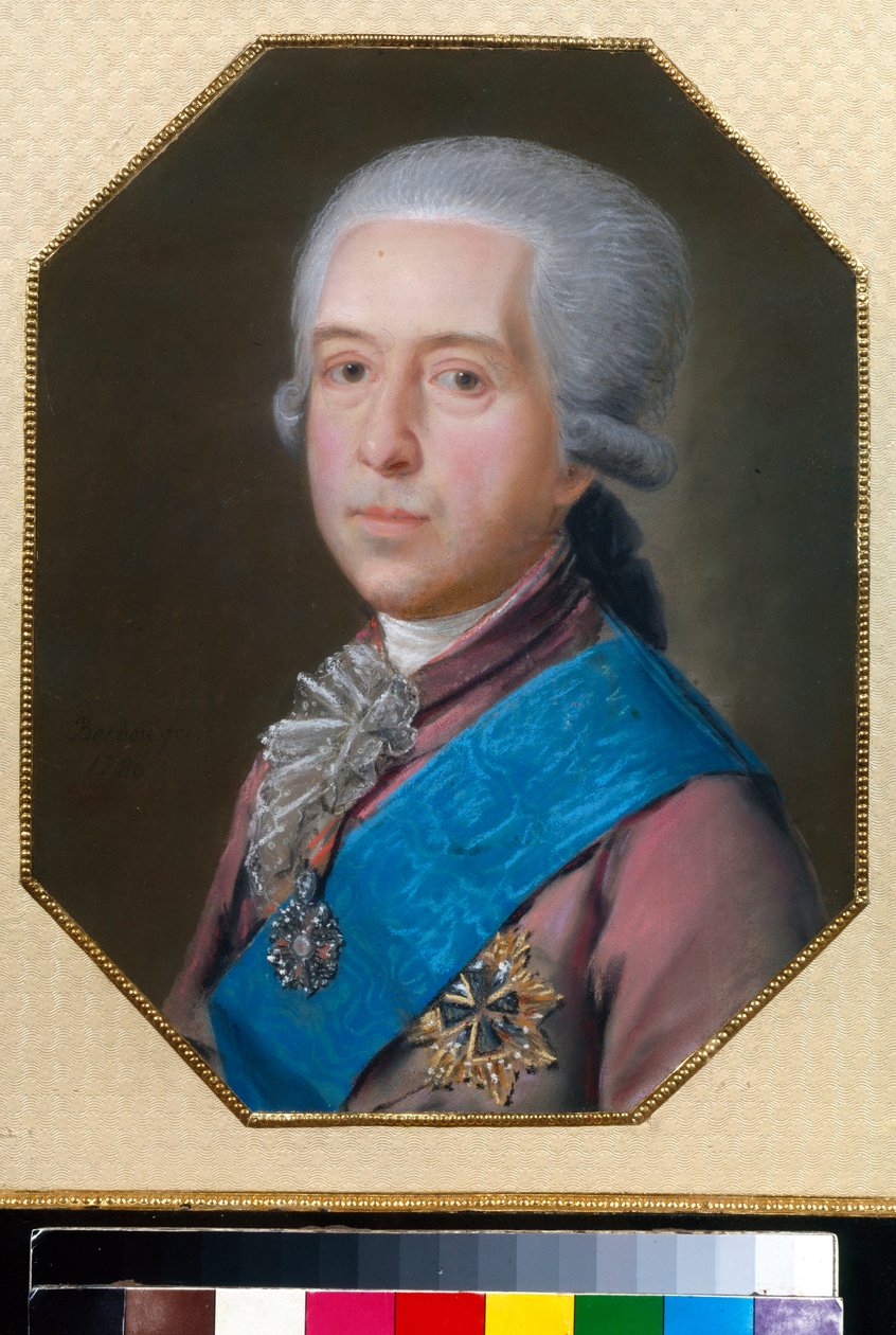 Kreivi Mihailovitš Golitsynin (1731-1806) muotokuva - Johann Bardoun (1745-1788) piirustus tekijältä Johann Bardou