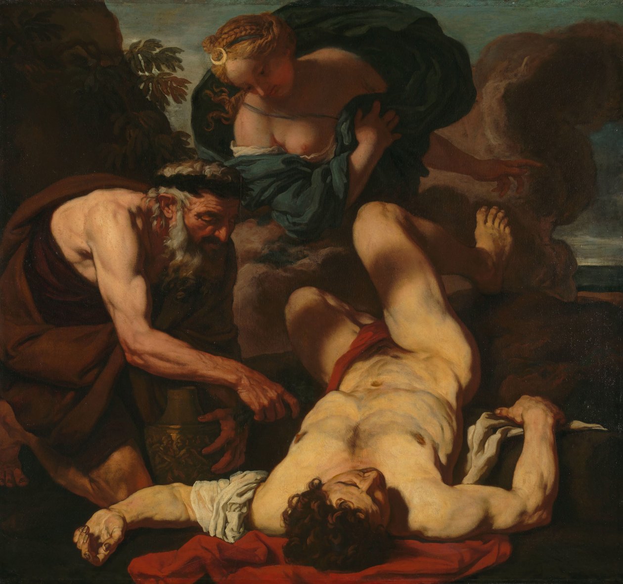 Selene ja Endymion (aiemmin nimellä The Death of Orion) tekijältä Johann Carl Loth (attributed to)
