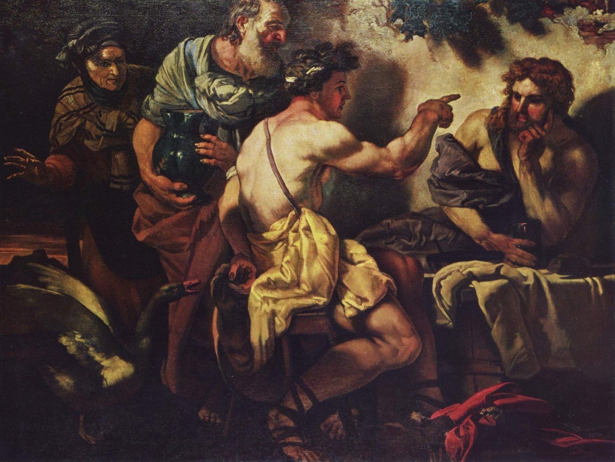 Jupiter ja Merkurius Philemonin ja Baucisin kohdalla Jupiter ja Merkurius Philemonin ja Baucisin kohdalla Jupiter ja Merkurius Philemonin ja Baucisin kohdalla tekijältä Johann Carl Loth