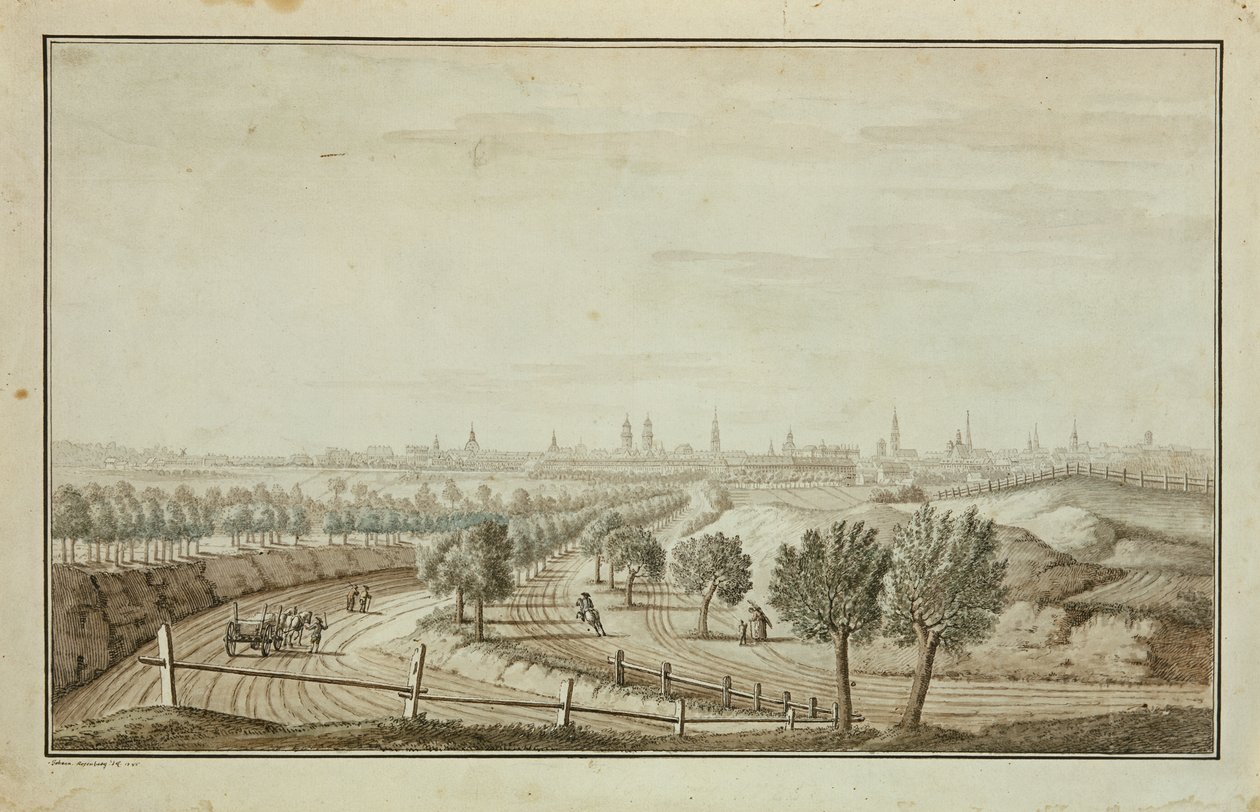 Näkymä Halleschin portille tekijältä Johann Carl Wilhelm Rosenberg