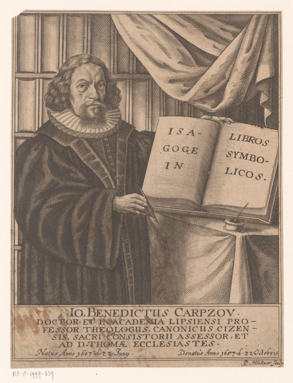 Johann Benedict Carpzovin muotokuva tekijältä Johann Caspar Hoeckner