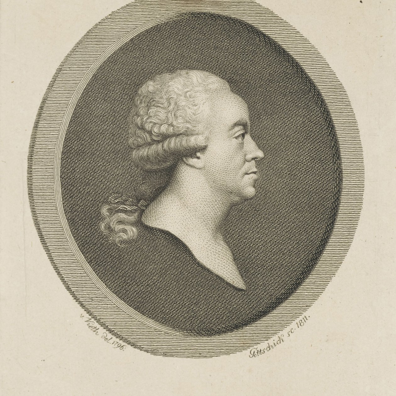 Säveltäjä Joseph Schusterin muotokuva 1748-1812, 1811. tekijältä Johann Christian Benjamin Gottschick