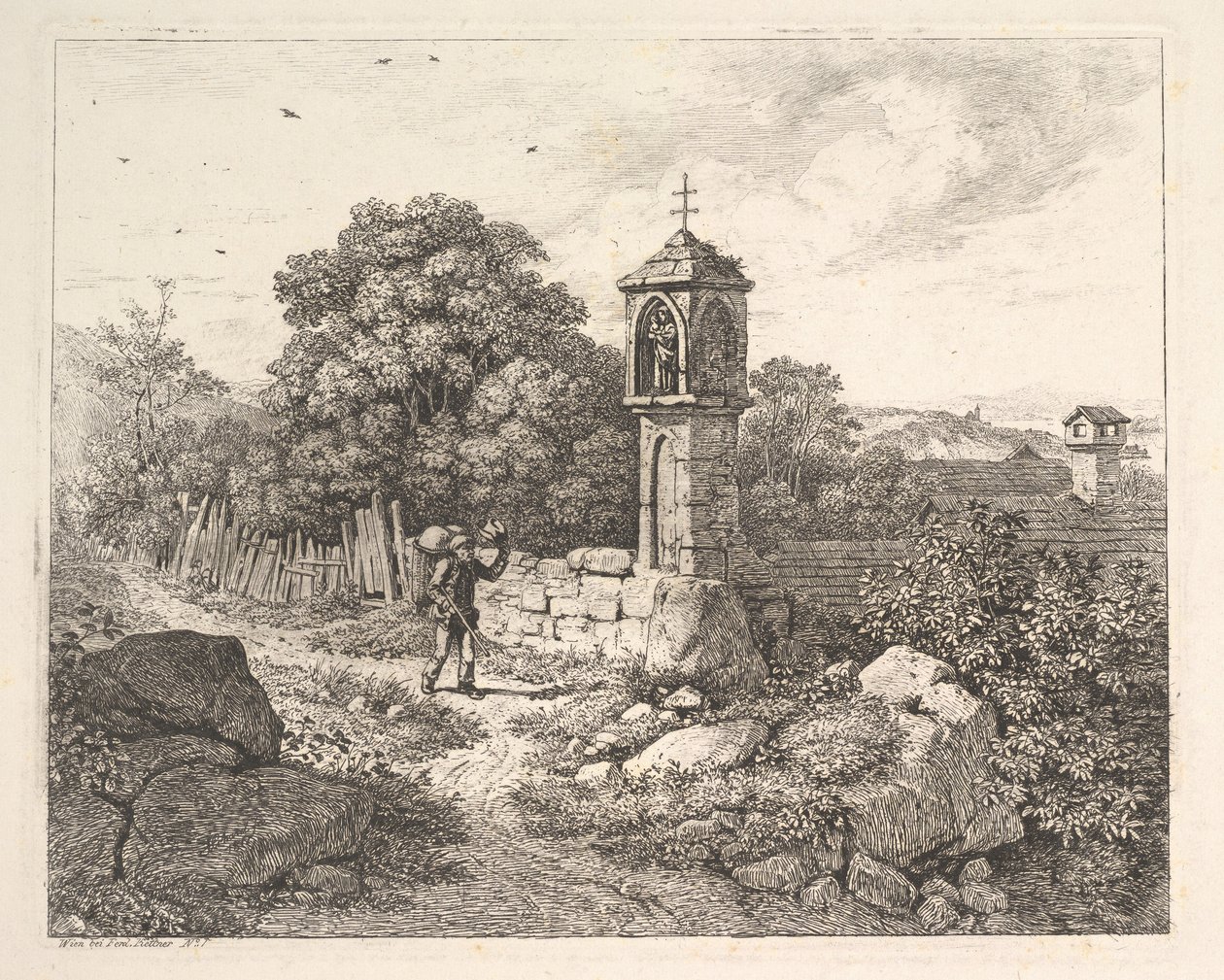 Talonpoika tervehdys Marian patsaalle, 1817. tekijältä Johann Christian Erhard