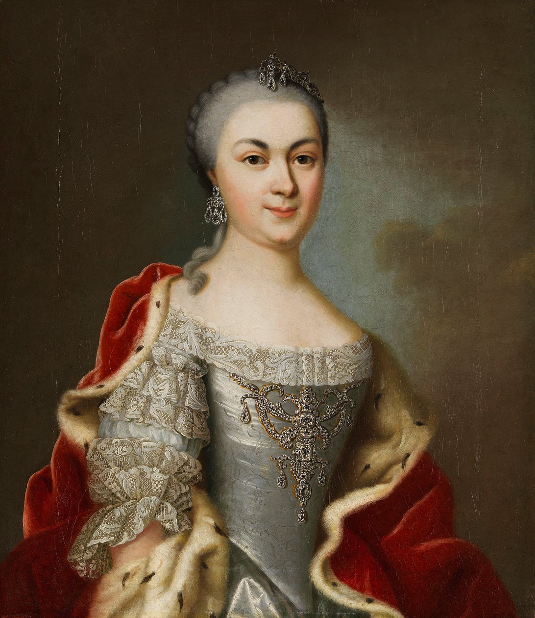 Hessen-Darmstadtin prinsessa Maria Louise Albertinen muotokuva, noin 1760. tekijältä Johann Christian Fiedler
