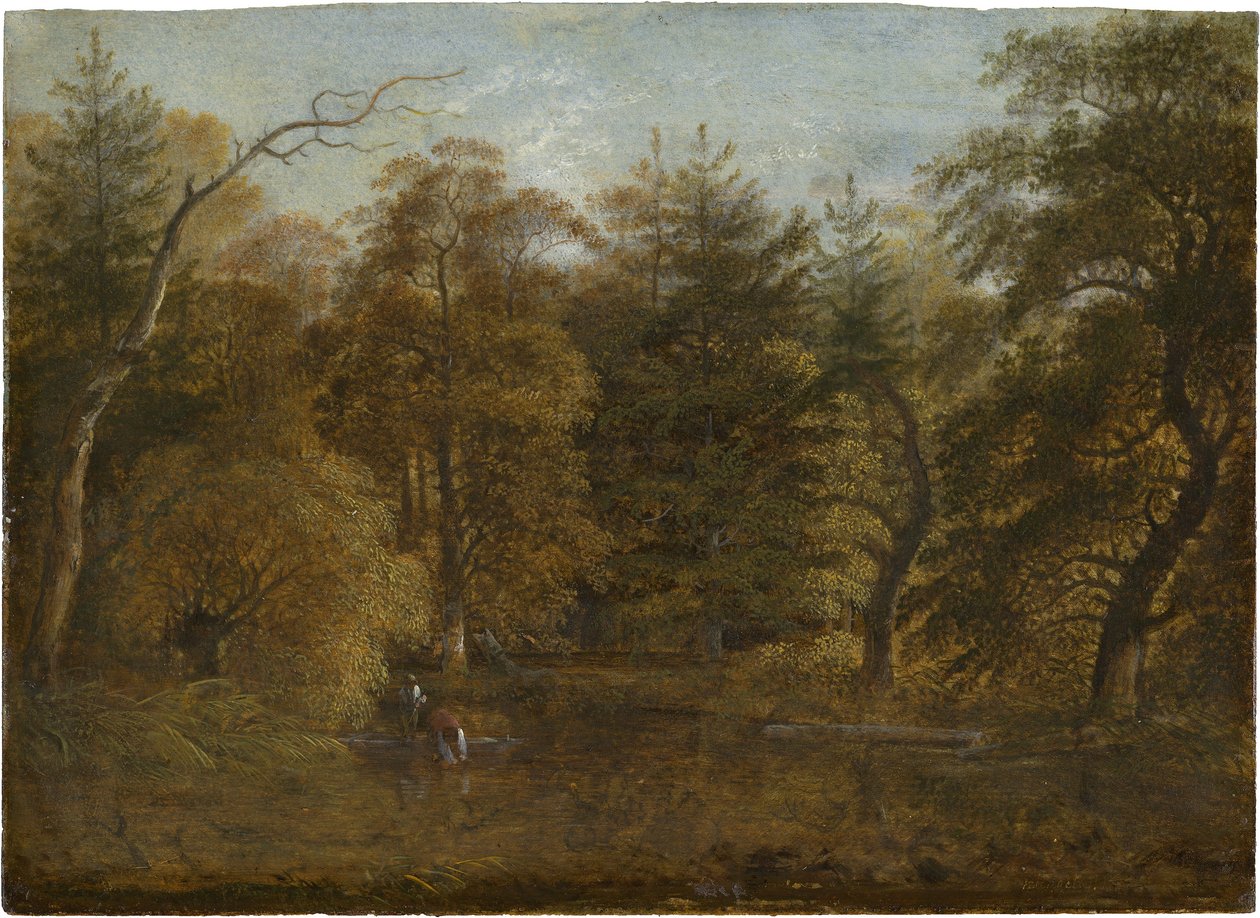 Metsämaisema ja lampi tekijältä Johann Christian Klengel