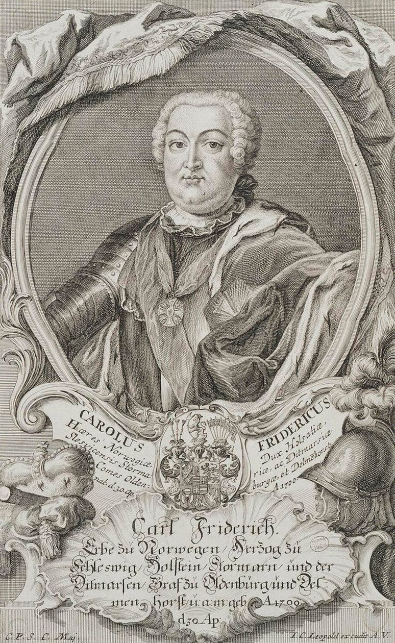Holstein-Gottorpin herttua Charles Frederickin muotokuva 1700-1739, 1700-luvun puoliväli. tekijältä Johann Christian Leopold