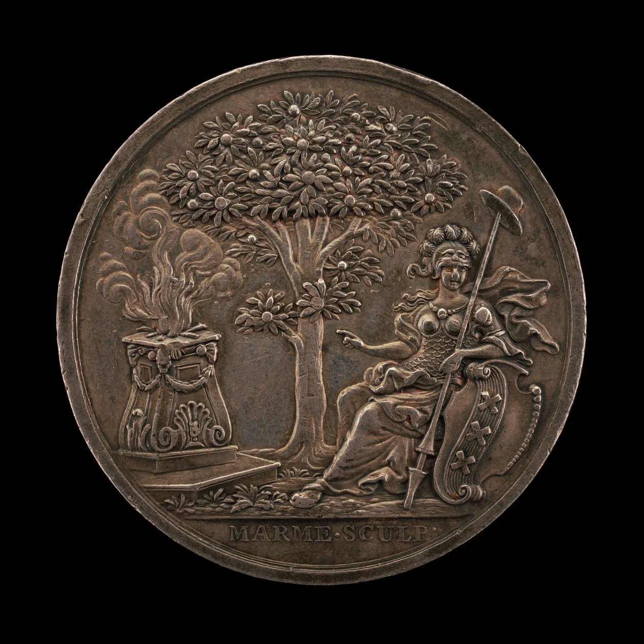 Minerva kannustaa valtiota [käänteinen], 1747. tekijältä Johann Christian Marmé
