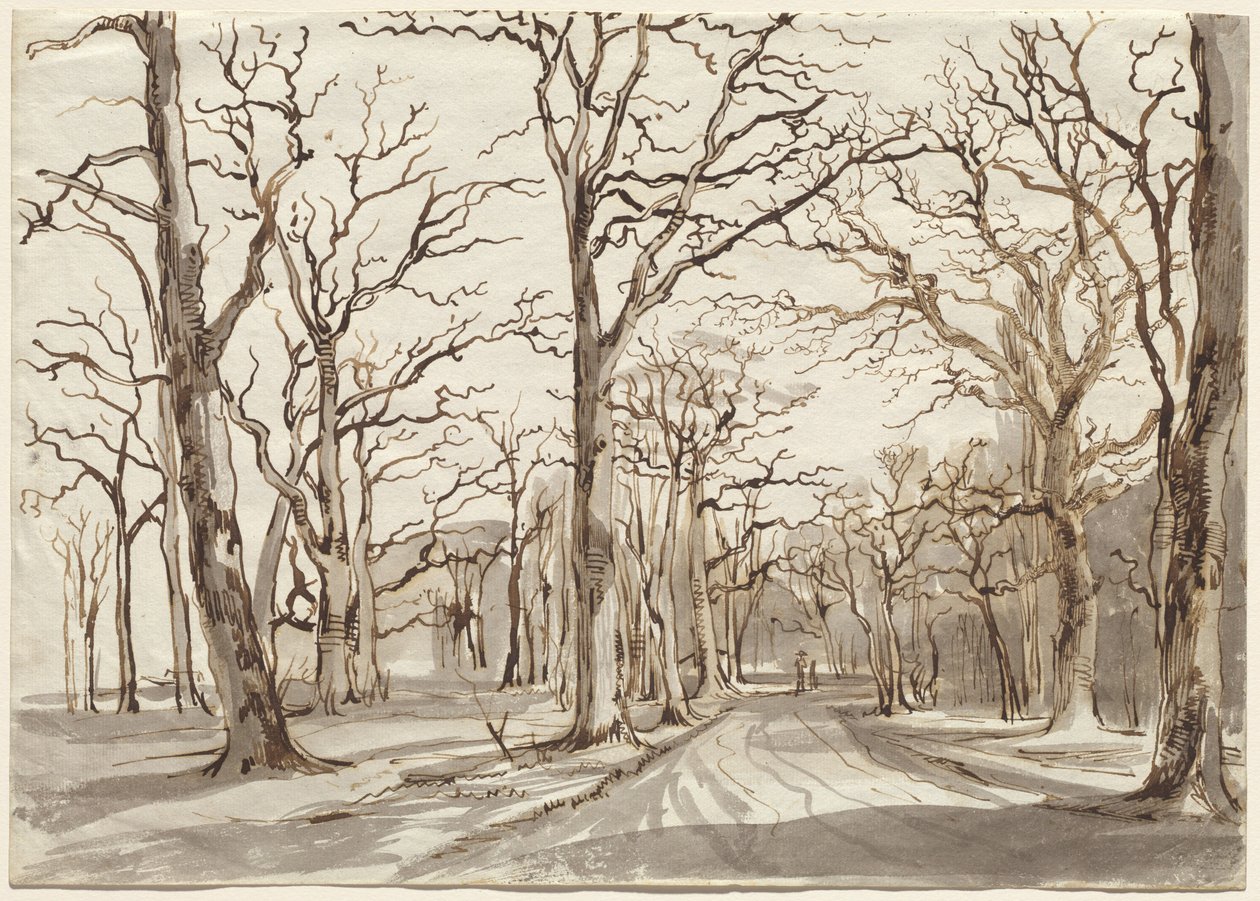Metsäpolku Rosenthalissa talvella tekijältä Johann Christian Reinhart
